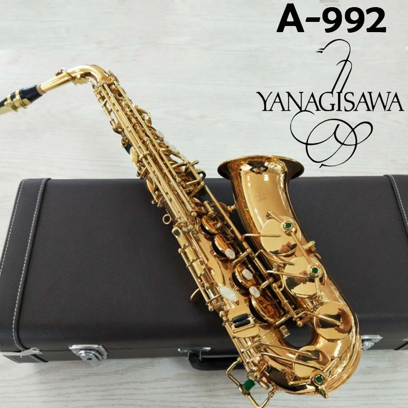 

Japan Yanagisawa A-992 Alto Saxophone Eb Gold A-WO20 sax Alto Golden Professional Musical Instruments mouthpiece free shipping