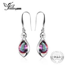 Jewelrypalace amor nudo 1.9ct natural azul topacio pendientes cuelgan esterlina del sólido 925 de plata piedras preciosas y joyería fina para las mujeres