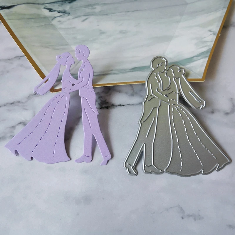 

Bride and Groom Metal Cutting Dies Scrapbooking Couple Wedding Dies Cut for Card Making Decoration Embossing Craft Dies