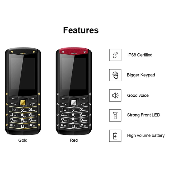 AGM M2 IP68 Waterproof 2.4inch 2G GSM Bar Phone Dual SIM Card Bluetooth 1970mAh FM Old Man Student Child Business Keyboard Phone