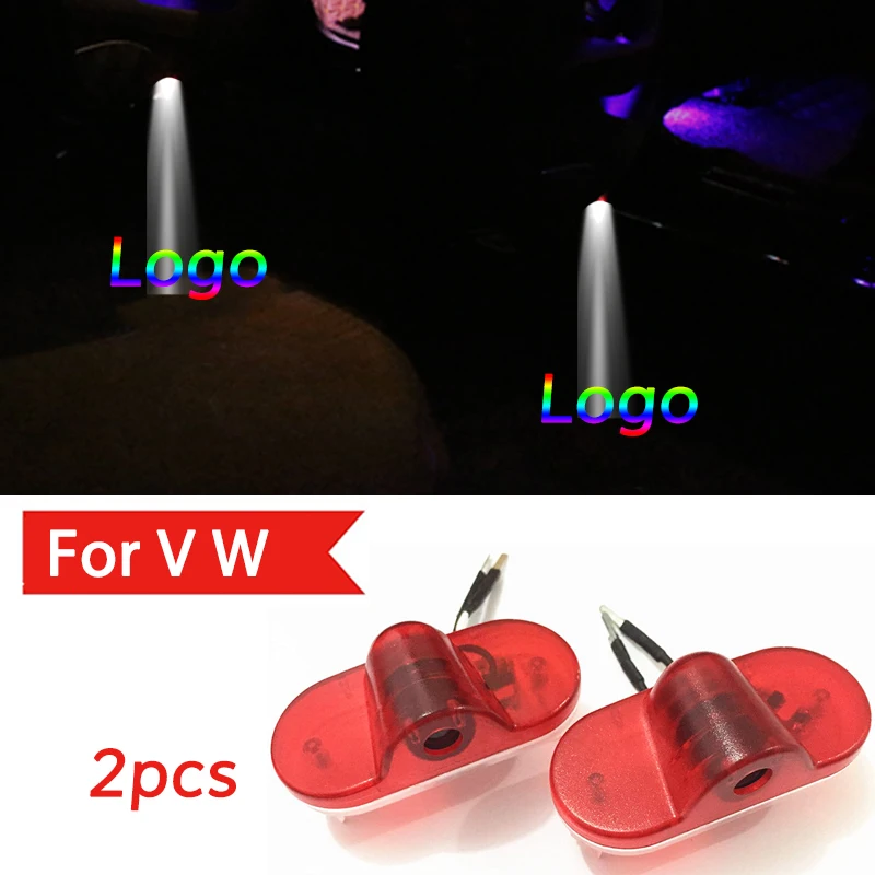 

2PCS Led Car Door light For Volkswagen Beetle Golf 4 Bora Lavida Touran Caddy R Rline GTI Logo Light Accessories