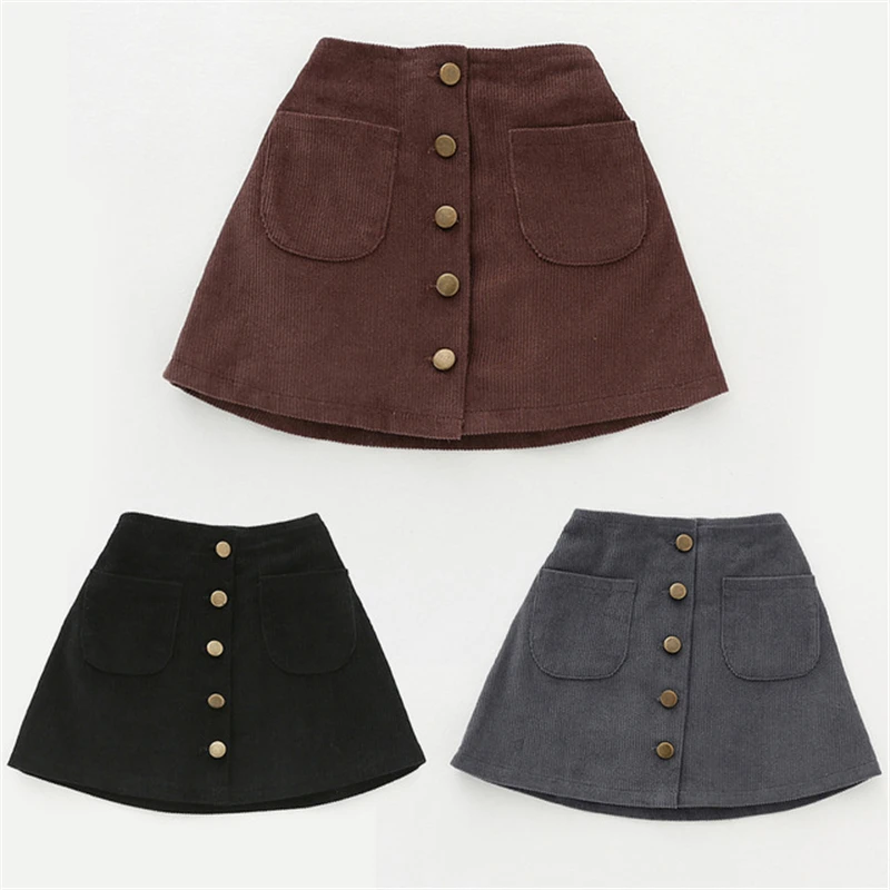 Baby Girls Skirt Toddler Children Corduroy Skirts Autumn Winter Cotton