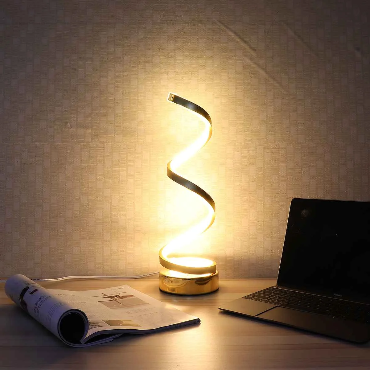 

Creatives Design Spiral Modern LED Table Desk Lamp 24w Warm White Light For Bedroom Beside Lamp Home Decor Lighting Fixture