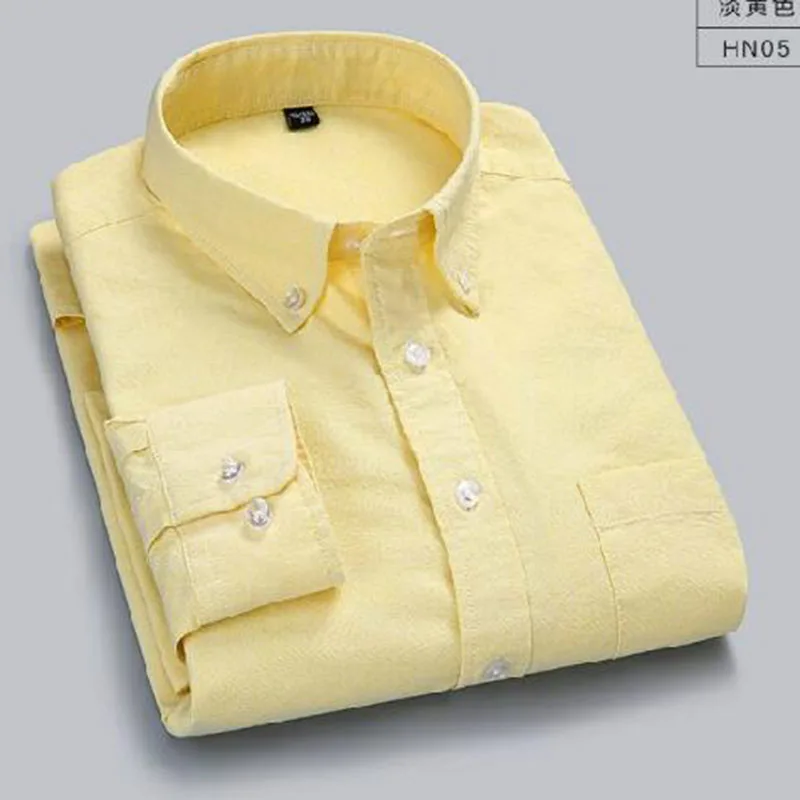 

Men Long Sleeve Pure Cotton Oxford Casual Shirts Camisa,Solid Candy Coor Single Breasted Shirts Chemise Breathable Cloth