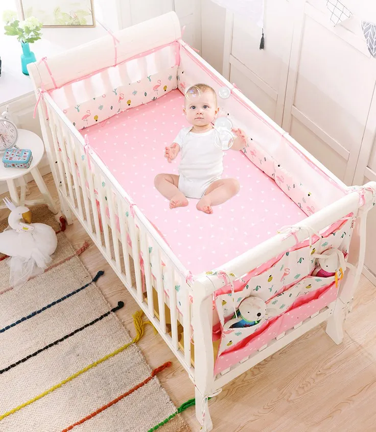 Ins Summer Breathable Cradle Protector Crib Enclosure Collision Crib Bed Sides Baby Crib Clothes Baby Products Children's beds (9)