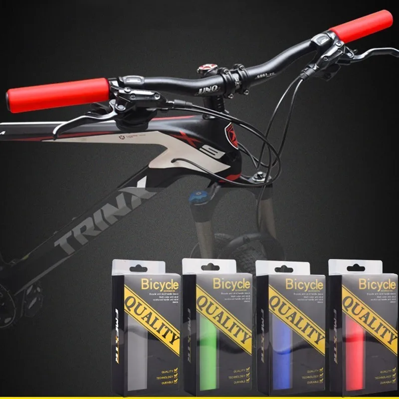 MTB الدراجة المقود القبضات خفيفة سيليكون الإسفنج دراجة أجزاء مكافحة الجلد مقبض قبضة قفل على متوافق مع قطر 22.2 مللي متر MTB الدراجة المقود القبضات خفيفة سيليكون الإسفنج دراجة أجزاء مكافحة الجلد مقبض قبضة قفل على متوافق مع قطر 22.2 مللي متر