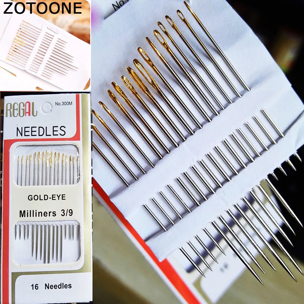 ZOTOONE 16 шт./пакет хвост позолоченный Нержавеющая сталь ручной швейные и вязальные спицы Бумага коробка посылка дома DIY Швейные инструмент E