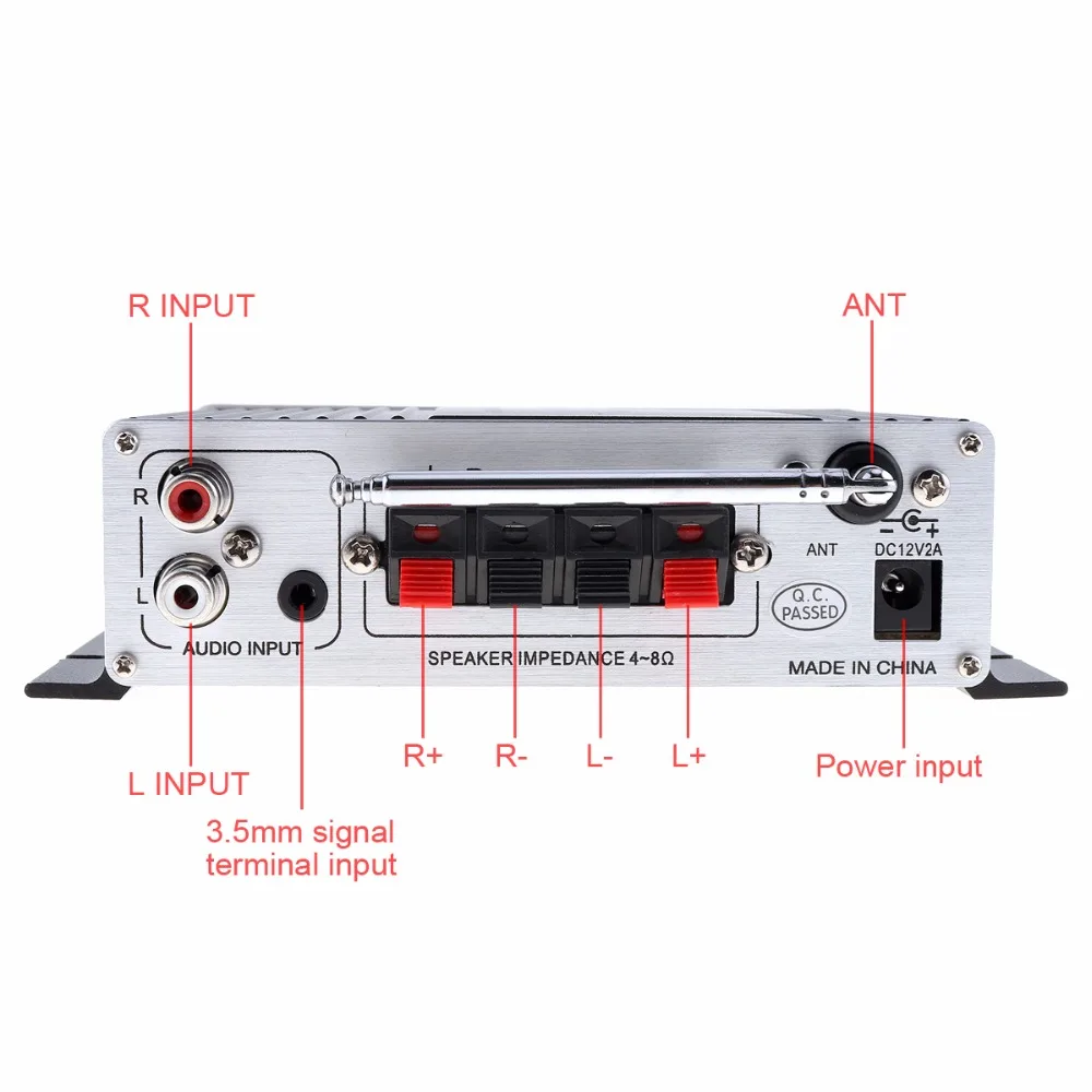 LEPY V9S 2 канальный 20 Вт x Bluetooth Hi Fi цифровой аудио плеер автомобильный усилитель FM