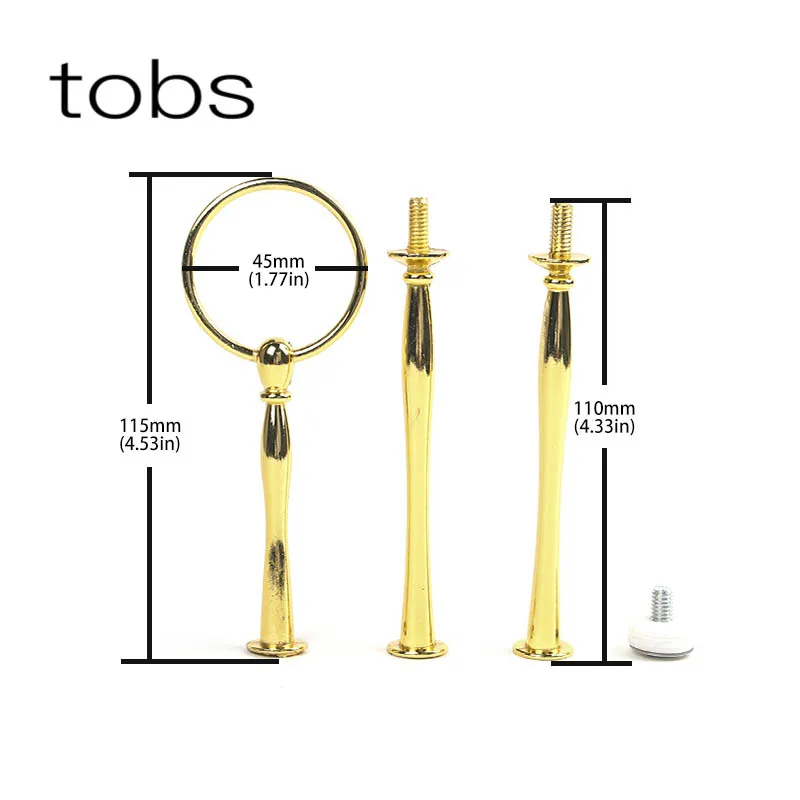 

2019 bright gold handle display wholesale high quality cake stand fitting