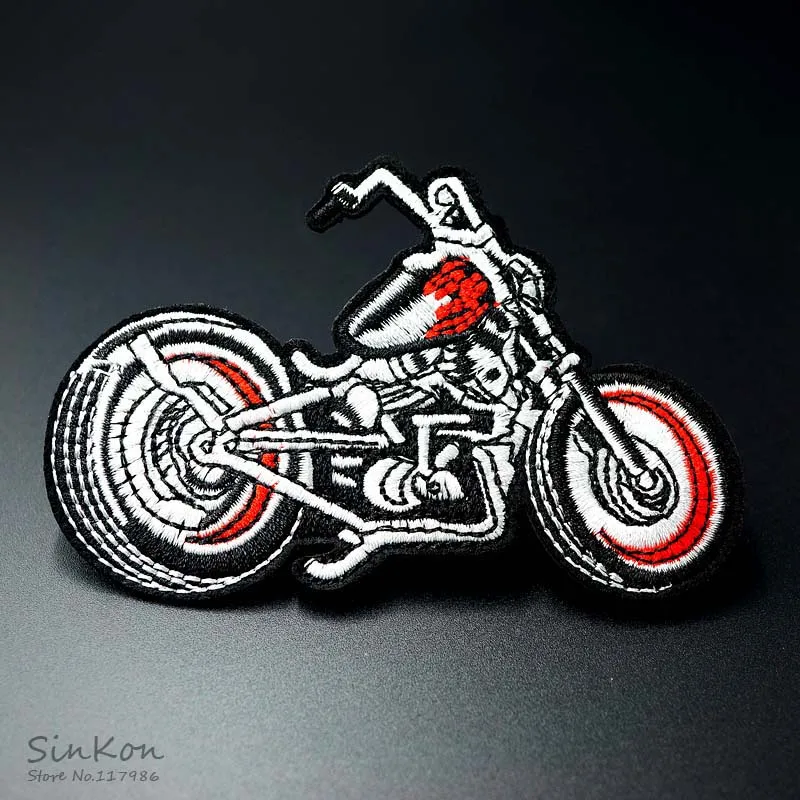 

Motorcycle Size:7.0x10.2cm Patch Badge Embroidered Cute Badges Hippie Iron On Kids Cartoon For Clothes Stickers