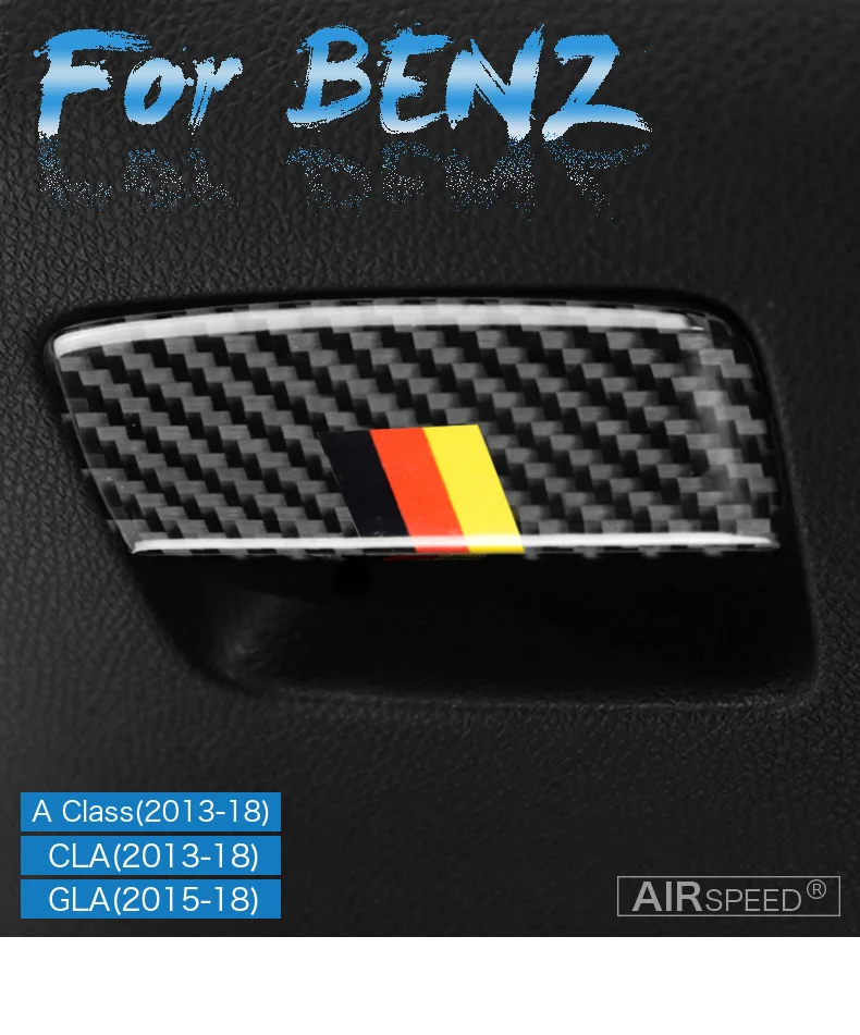 Airspeed для Mercedes Benz A класс cla 13-18 GLA 15-18 углеродное волокно автомобильный внутренний перчаточный ящик ручка переключатель Крышка отделка наклейки