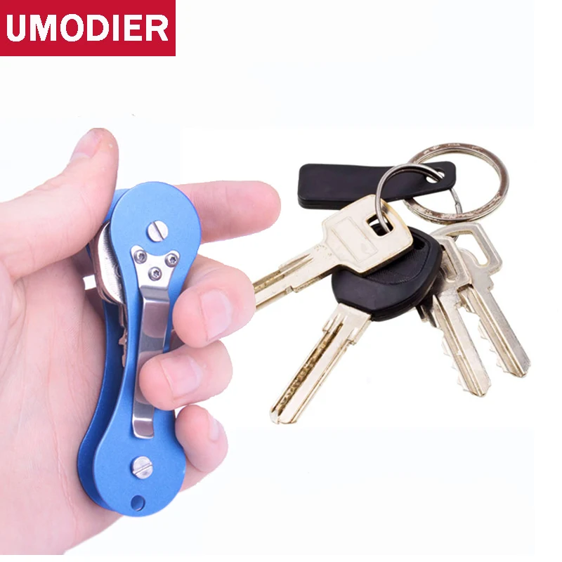 

UMODIER Aluminum Metallic key holder EDC DIY Key Wallet New Design Smart Housekeeper Organizer Keychain Bag Purse