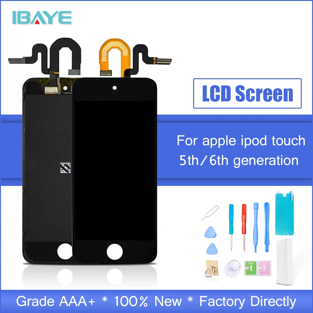 

Replacement For Apple ipod Touch 5th 5 Display LCD Touch Screen with Digitizer Full Assembly Touch 6th 6 Screen Black + tools