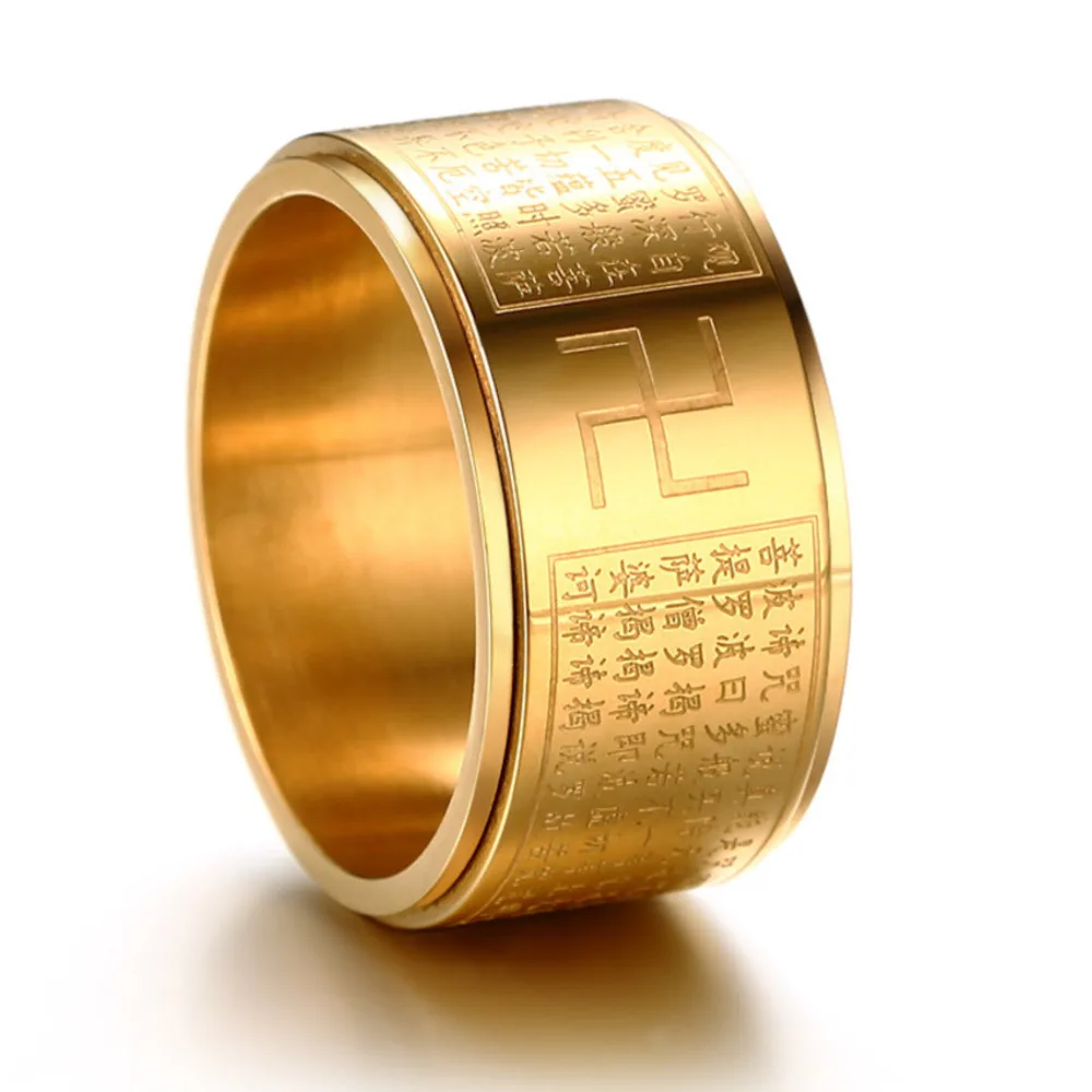 

Swastika Symbol Spinner Rotating Ring Gold Hakenkreuz Men Stainless Steel Silver Rings Swastika-jewelry Anillos Bague Homme