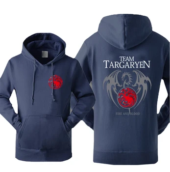 

Targaryen Fire & Blood Hooded Men Game of Thrones Men's Sweatshirt Dragon Casual Tracksuit 2019 Autumn Winter Fleece Sportswear