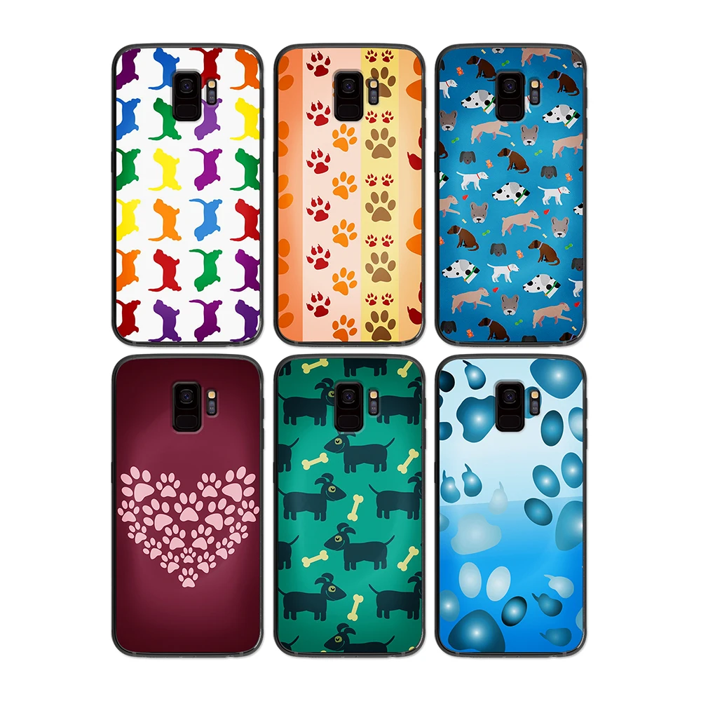 Цветной мягкий чехол для телефона с собачьими лапами Samsung Galaxy S6 S7 S8 S9 S10e Plus Note 8