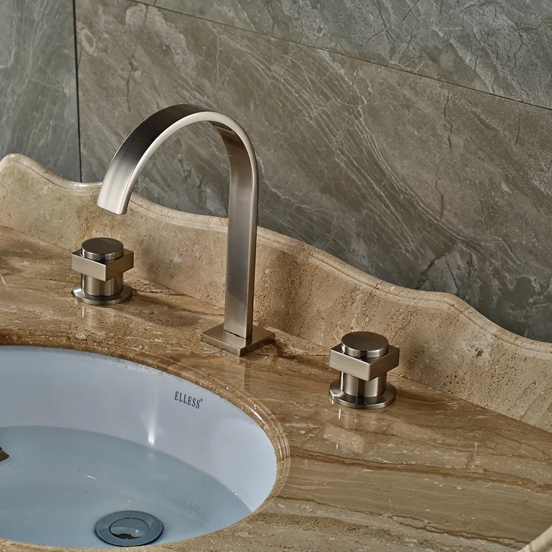 Wholesale and Retail Bathroom Waterfall Sink Faucet Deck Mounted Dual Handle Mixer Crane Taps