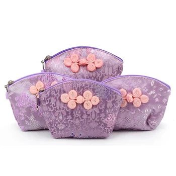 

11x8x8.5cm Mini Cute Shell Zipper Silk Coin Purse Women Wallet Colorful Jewelry Storage Pouch mixed colors random pattern
