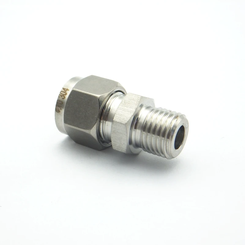 304 Stainless Steel 1 4 BSPP Male Thread To 6mm Double Ferrule Tube 304-stainless-steel-1-4-bspp-male-thread-to-6mm-double-ferrule-tube
