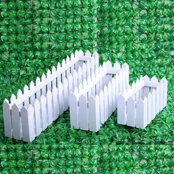 

2015 Desktop decorative artificial flower box 20-30-50 cm white wooden fence wholesale