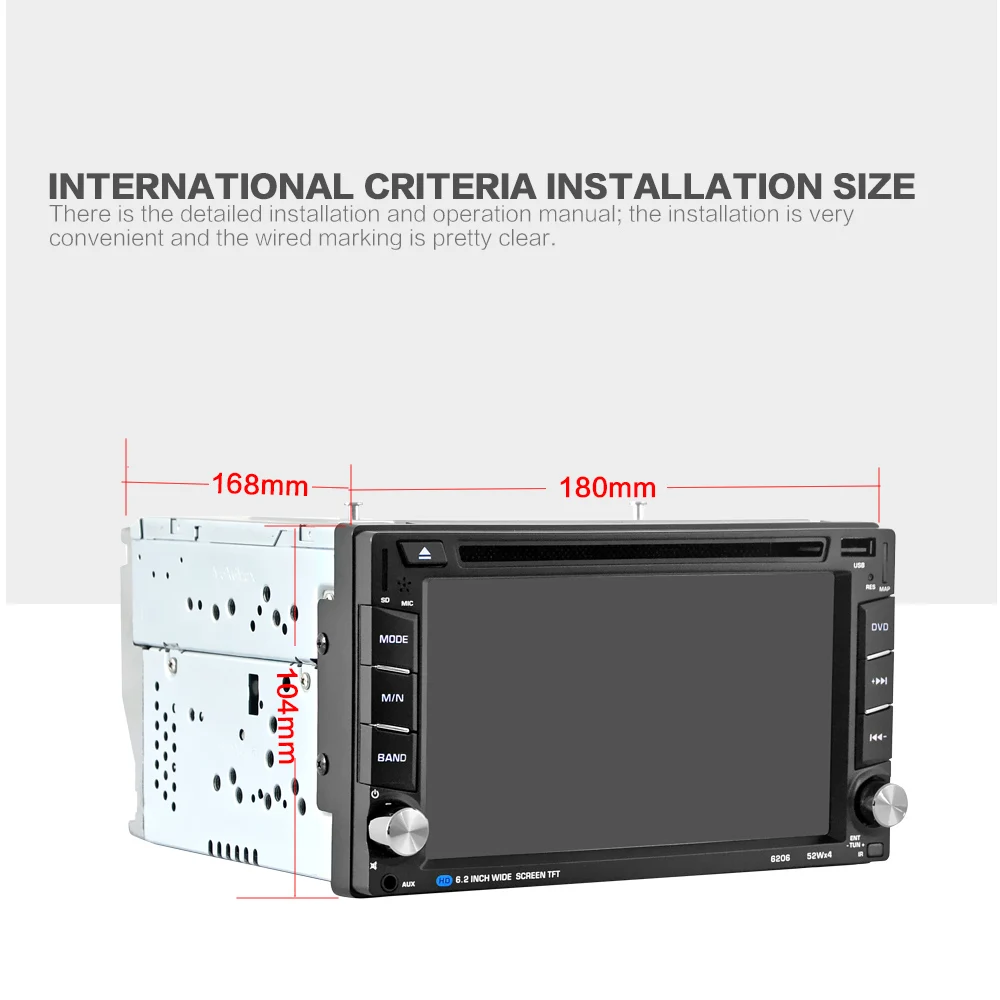 Perfect universal 2 din car  stereo 6.6 inch stouch screen FM radio GPS navigation Multimedia MP5 DVD player with camera remote control 11