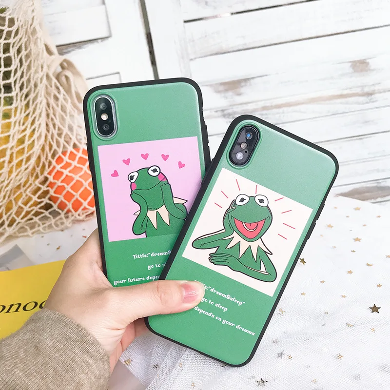 Super funny phone case sad frog for iPhone XS Max XR silicone matte cover for iPhone 7 8 6s