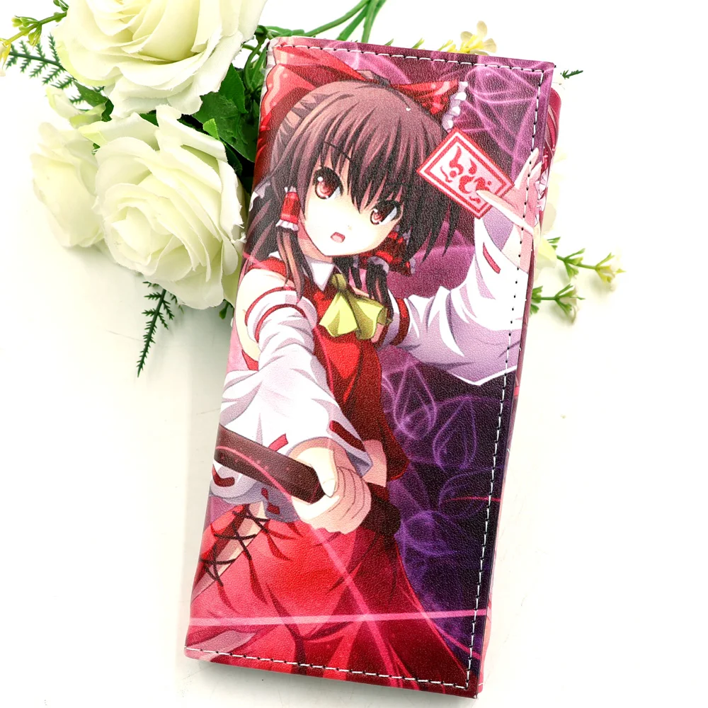Длинный кошелек из искусственной кожи с магнитной кнопкой аниме Hakurei Reimu проект