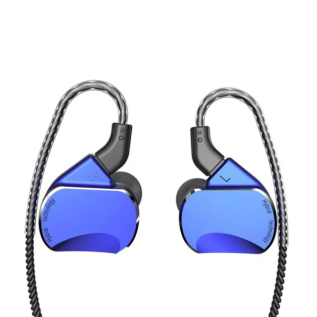 blue no mic BQEYZ BQ3 3BA+ 2DD Гибридный наушники-вкладыши HIFI бас монитор DJ наушники для бега Earplug гарнитура вкладыши с микрофоном - Цвет: blue no mic
