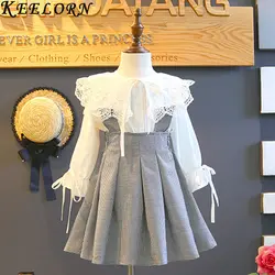 Keelorn/платье для девочек, новые осенние детские платья, одежда для девочек, элегантное детское платье принцессы в клетку с длинными рукавами