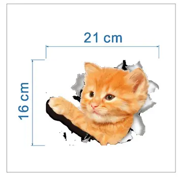 1PC 5Types Hot Sale 3D Cats Dogs Decorative Wallpaper Toilet Seat Stickers Vivid View Room funny toilet seat stickers