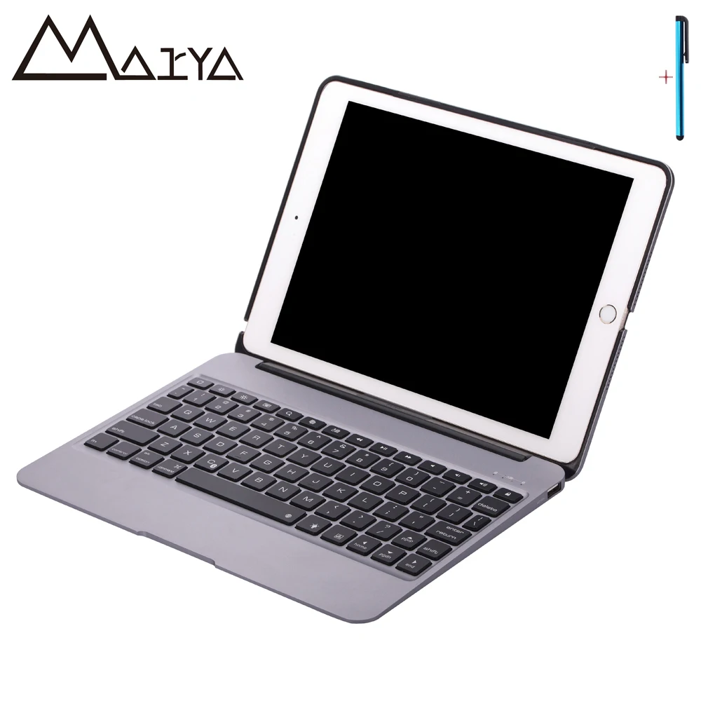 

Keyboard For iPad Air 2 Tablet Case Removable Wireless Bluetooth Ultra thin Stand PU Leather For iPad Pro 9.7 Color Light Cover