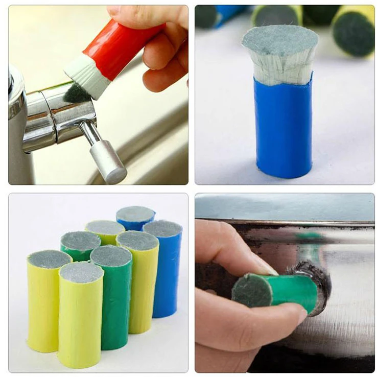 Retail 2pcs Magic Stain less steel cleaner pot rust brusher Metal