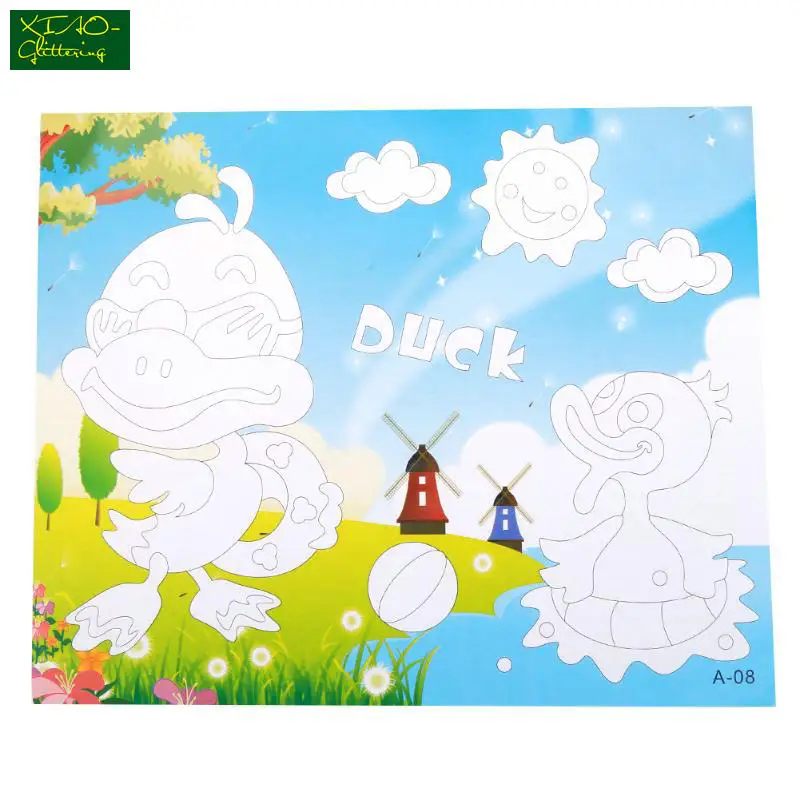 1pcsDIY Handmade 3D Eva Foam Puzzle Sticker kids baby Self-adhesive Eva Crafts Toys Learning & Education Toys 21cm16cm (2)