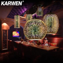 KARWEN современные 3D Цветные Висячие светильники Скандинавское Звездное светильник подвесной промышленного назначения E27 светодиодный для кухни ресторана гостиной