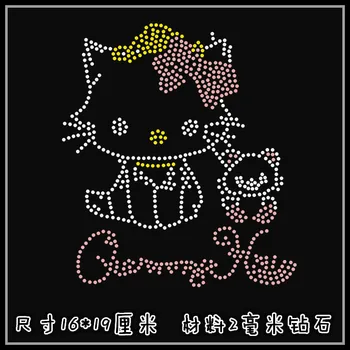 

Clear Crystal Queen cat clothing decorate DIY strass hotfix Rhinestone applique Pattern motif Iron On Heat transfer Designs