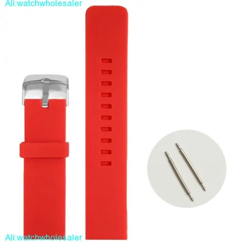22mm Happy Red Color Silicone Jelly Rubber Ladies Watch Band Straps WB1081F22JB