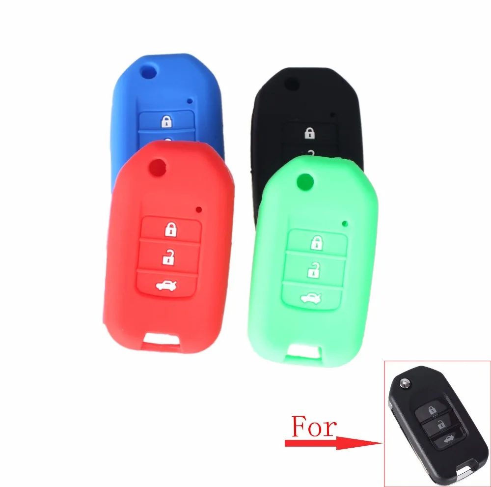 KEYYOU 10 шт./лот для Honda Accord 9 Crider Civic откидной силиконовый 3 кнопки чехол