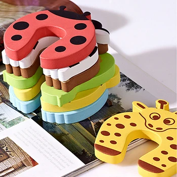 

6 Pcs Baby Safety Foam Door Jammer Guard Finger Protector Stoppers Animal Designs