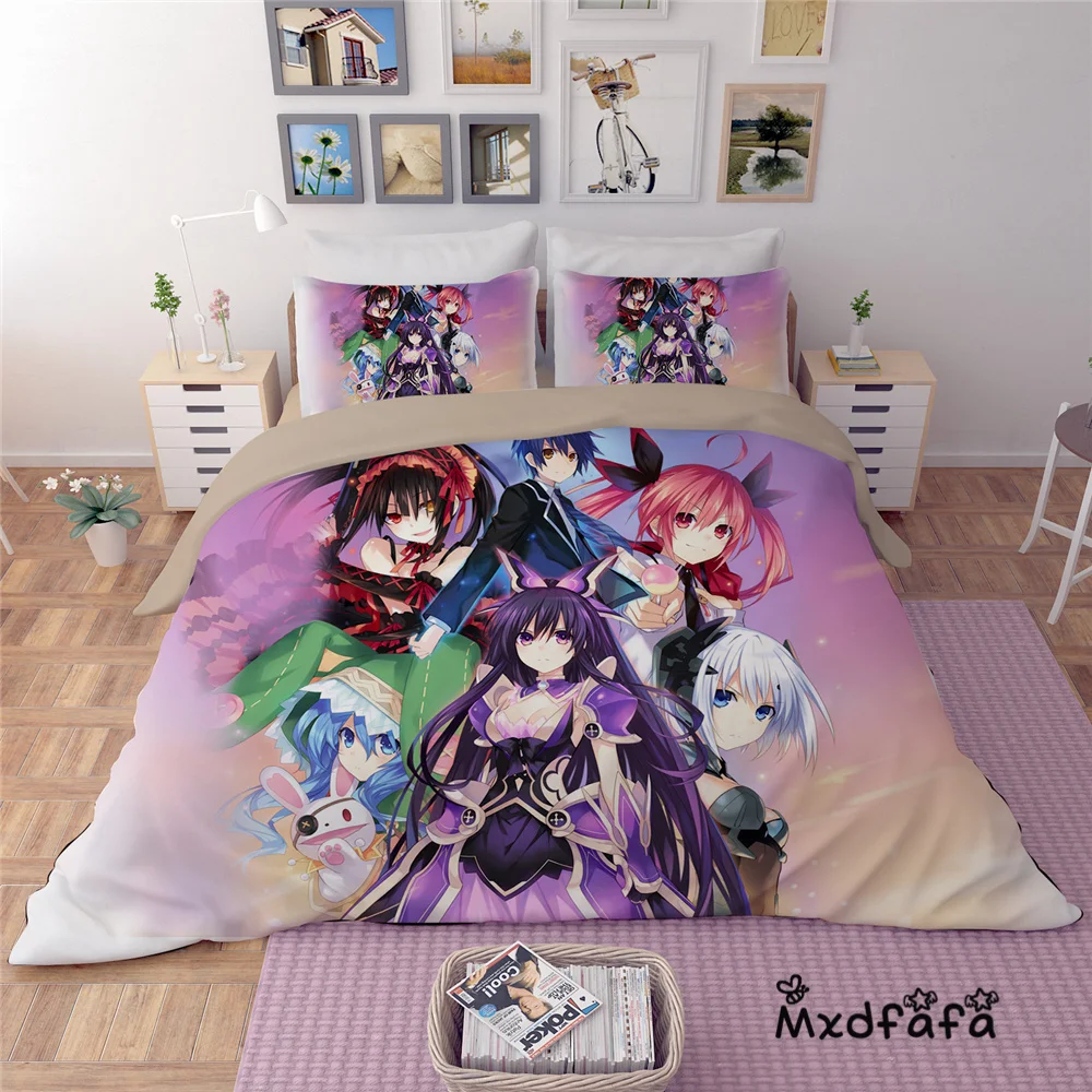 

Mxdfafa Anime DATE A LIVE Comforter Bedding Sets Duvet Cover Set 3pc set Include 1 Duvet Cover and 2 dakimakura cover