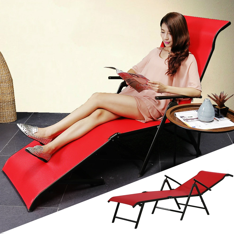 Многофункциональный складной Защита от солнца лежак пляжные длинные кресло-кровать регулируемый угол дышащая балкон стул отдыха Мебель