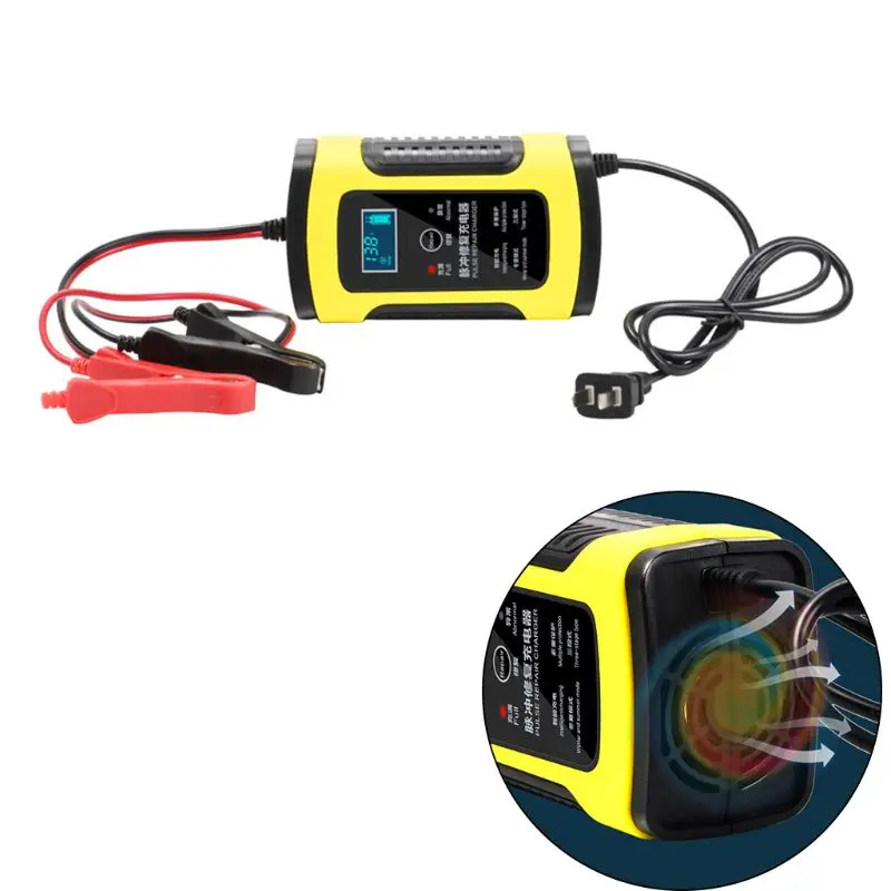 

12V 6A Smart LCD Pulse Charger Repair Quick Charge Digital Display Copper High Frequency Voltage Protection Security EU Plug For