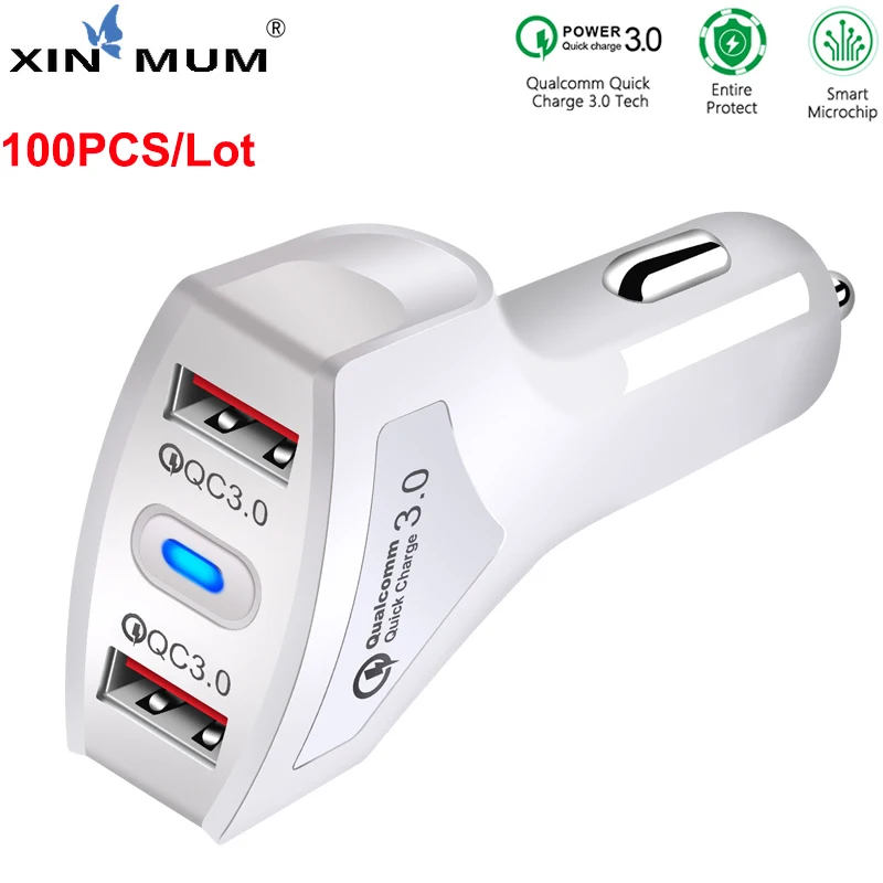 100PCS/Lot QC3.0 Quick Charge Mobile Charger 2 USB Fast Car Charger for iPhone Samsung Tablet Xiaomi Huawei Car USB Charger 100PCS/Lot QC3.0 Quick Charge Mobile Charger 2 USB Fast Car Charger for iPhone Samsung Tablet Xiaomi Huawei Car USB Charger