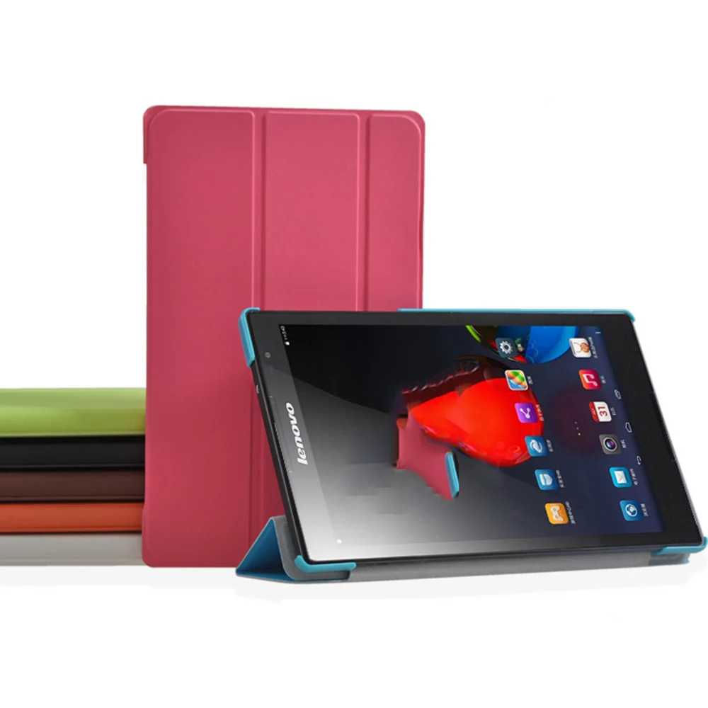 

Case for Lenovo TAB 2 S8-50 Tri-Folding PU Leather Shell for Lenovo TAB2 S8-50 S8-50F S8-50LC 8'' Tablet Case+Stylus