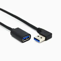 Правый угол 90 градусов USB 3,0 Расширение CableMale для женщин супер скорость 5 Гбит/с USB кабель для зарядки передачи данных