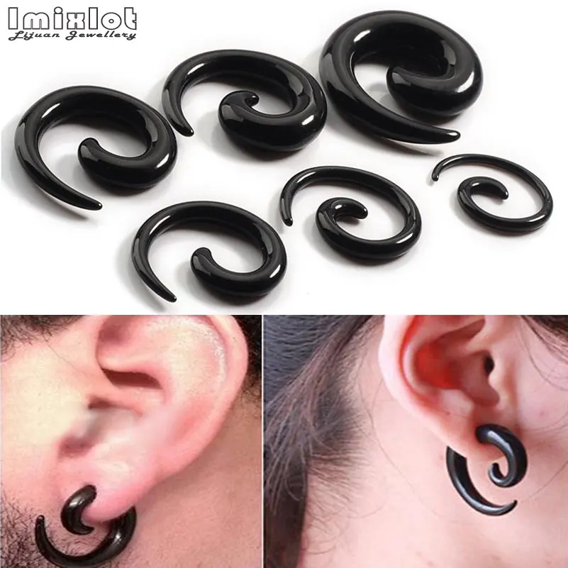 Unisex Acrylic Ear Taper Expander Stretcher Tunnels Plugs Stretching Kit 