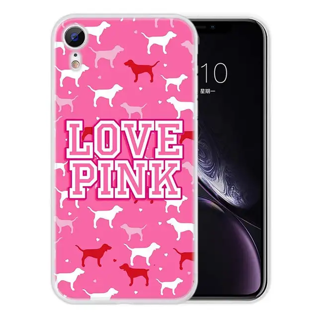 Matte Silicone Case Victoria Pink Secret Fashion Style for iPhone XS XR
