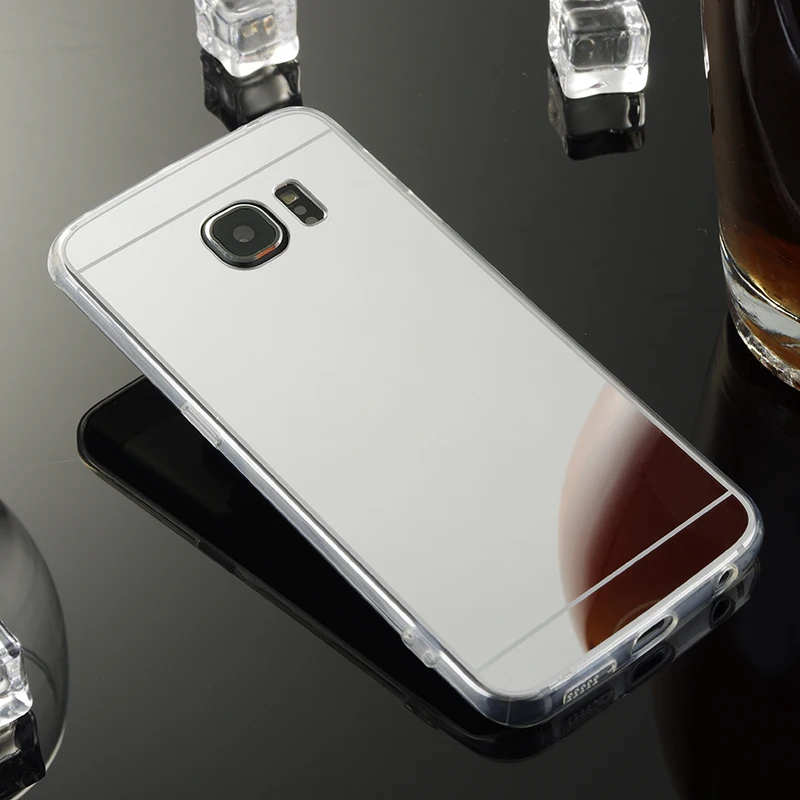 For Samsung Galaxy S6 Edge Mirror Case Soft TPU Back Cover For Samsung galaxy S6 Edge G9250 Cases Cell Phone Shell Accessories