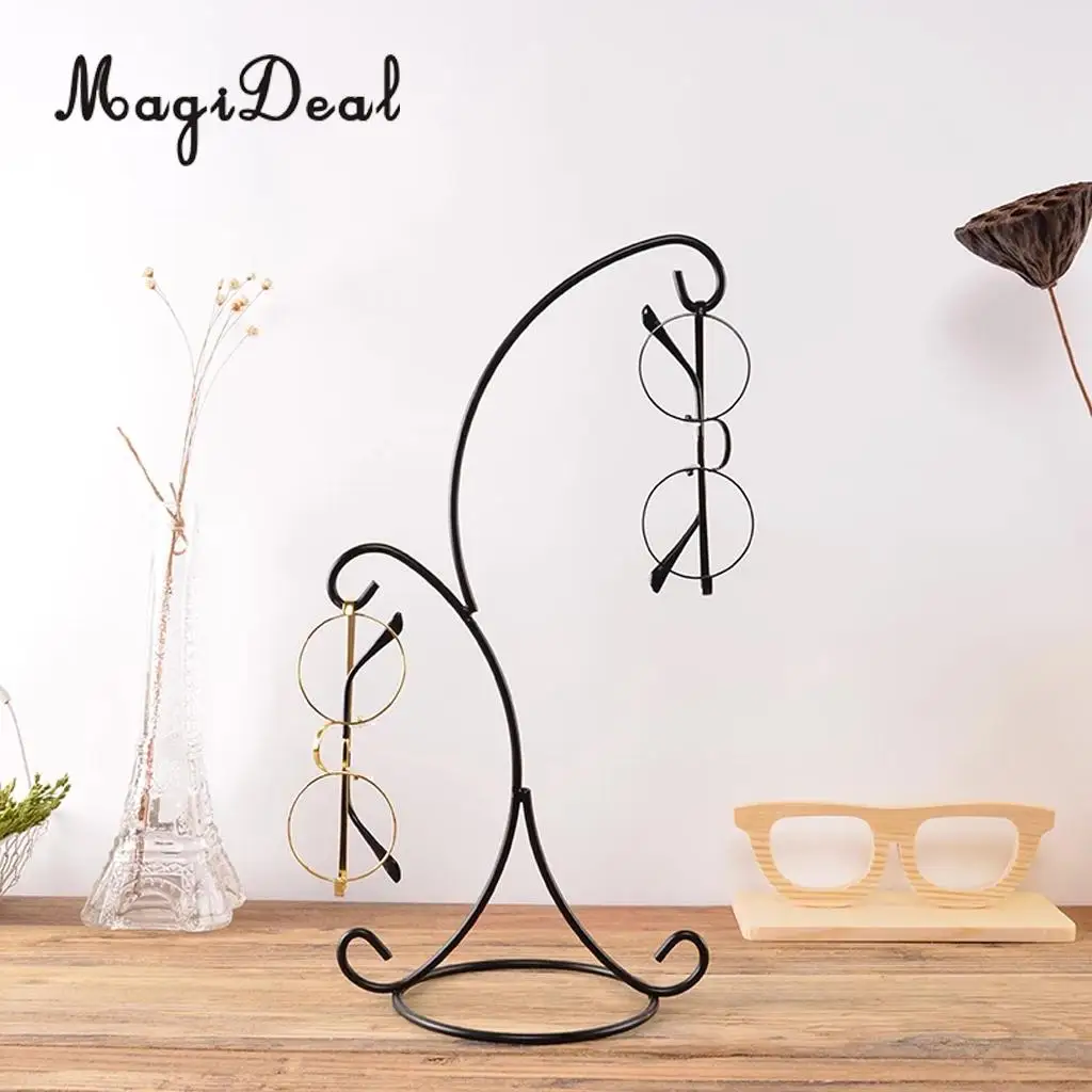 Exquisite Black Eyeglass Holder Stand Glasses Display Rack Hanging Bracket Home Decor Anti-Scratch