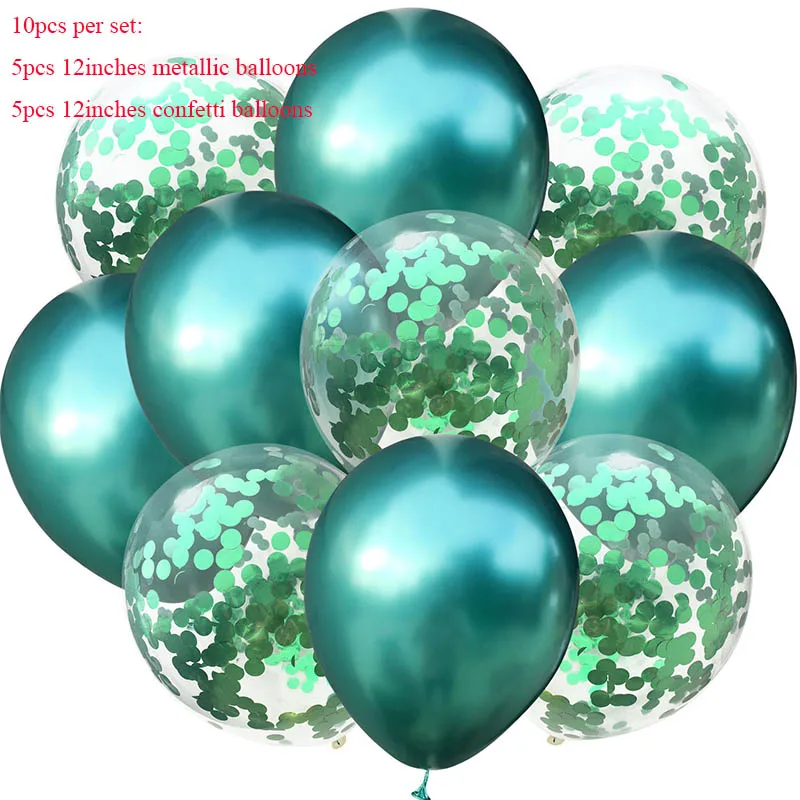 10 шт./лот, 12 дюймов, блестящие металлические латексные шары, блестящие конфетти, балоны для детей, дня рождения, свадьбы, вечерние, металлические хромированные шары - Цвет: Green