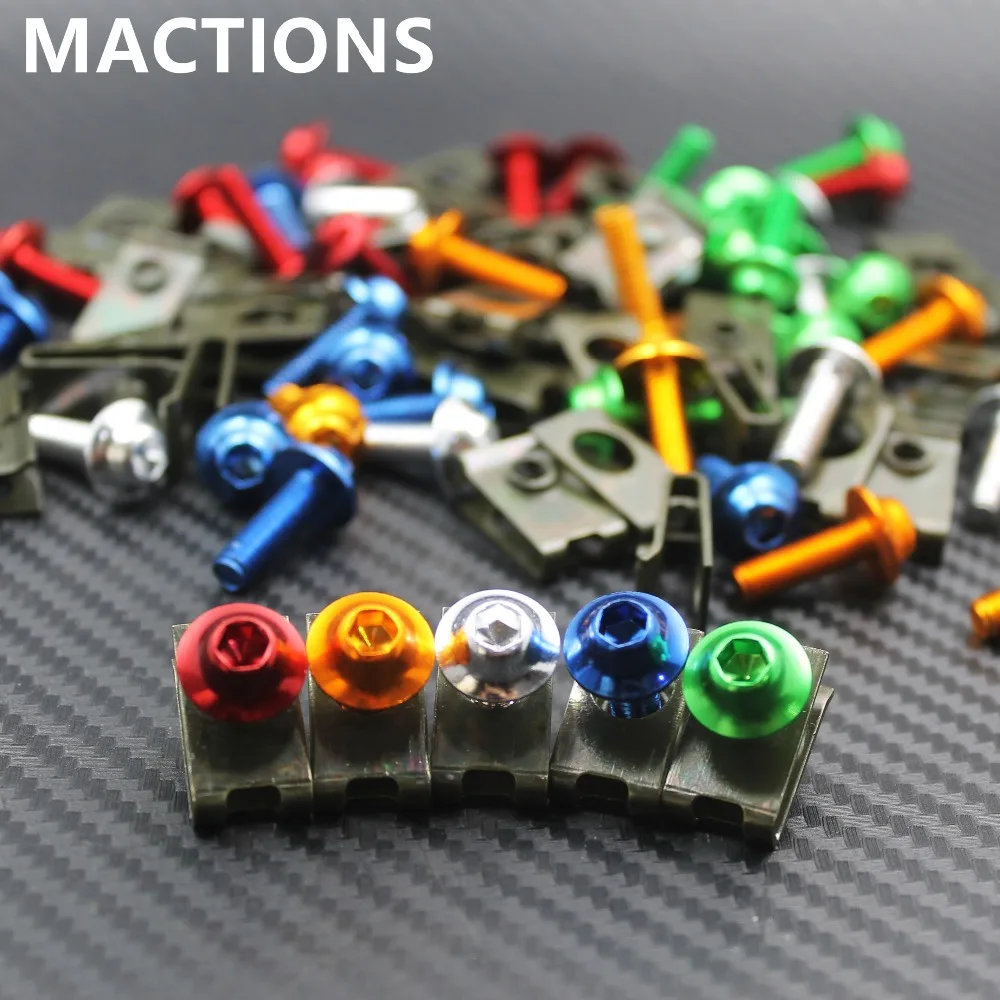 10X Motorcycle Accessories 5mm Windshield Windscreen Bolt Screw Nut